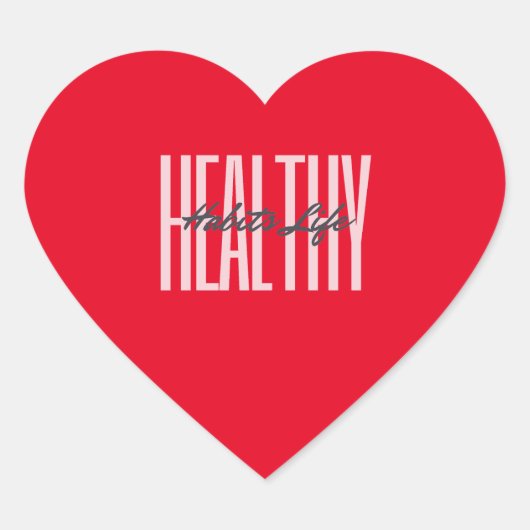 Pink Bold Healthy Life Heart Sticker (Voorkant)