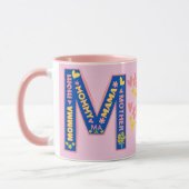 Pink Bold Letter M Met manieren om te zeggen Mama Mok (Links)