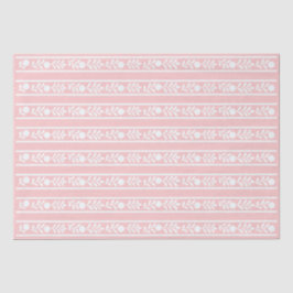 Pink Bone Inlay Floral Border Decoupage Paper Tissuepapier