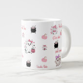 Pink Boo Cute Ghost Halloween Coffee Cup Grote Koffiekop (Voorkant rechts)