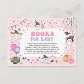 Pink Boo Halloween Geesten Boeken voor Baby Meisje Informatiekaartje (Voorkant)