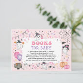 Pink Boo Halloween Geesten Boeken voor Baby Meisje Informatiekaartje (Staand voorkant)