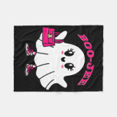 Pink Boo-jee Funny Ghost Halloween Fleece Deken (Voorkant (Horizontaal))