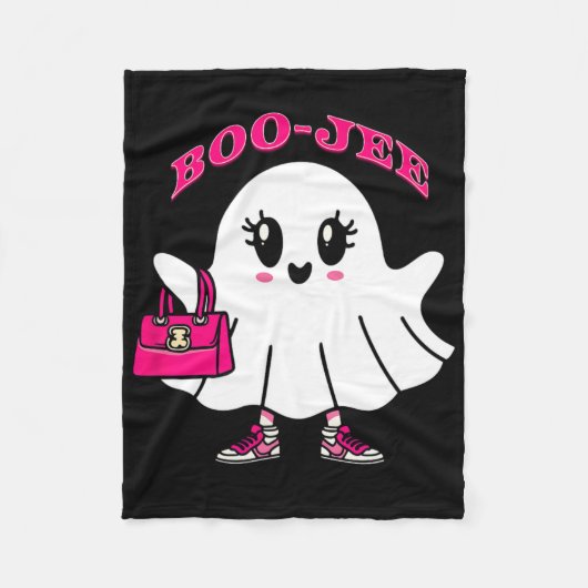Pink Boo-jee Funny Ghost Halloween Fleece Deken (Voorkant)