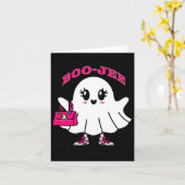 Pink Boo-jee Funny Ghost Halloween Kaart (Gele Bloem)