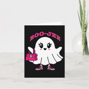 Pink Boo-jee Funny Ghost Halloween Kaart