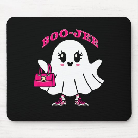 Pink Boo-jee Funny Ghost Halloween Muismat (Voorkant)