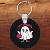 Pink Boo-jee Funny Ghost Halloween Sleutelhanger (Voorkant)