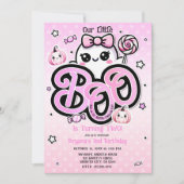 Pink BOO Kleine Ghost Halloween Verjaardagsfeest Kaart (Voorkant)