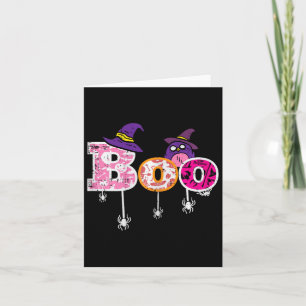 Pink Boo Spider Uil Scary Halloween Kostuum Vrouwe Kaart