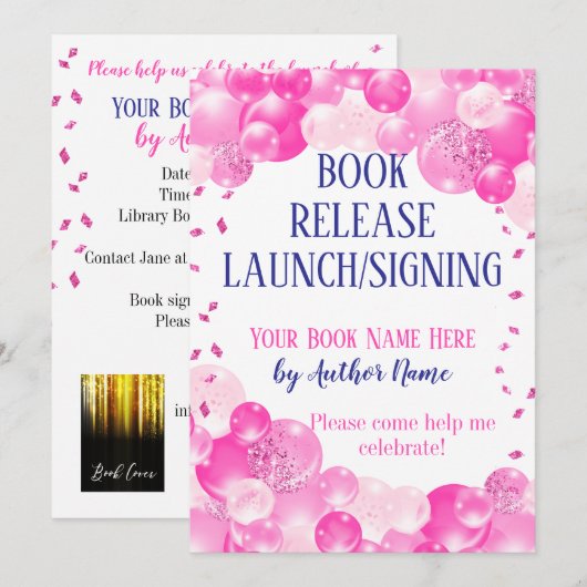 Pink Book Release lanceert ondertekeningsfeest Kaart (Voorkant / Achterkant)