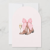 Pink Boots Bubbly Western Bridal Shower Kaart (Achterkant)