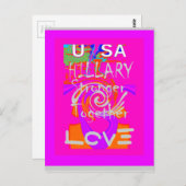 Pink Bordered Hillary Inspiration Art Print Briefkaart (Voorkant / Achterkant)
