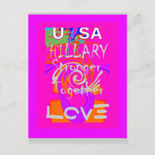 Pink Bordered Hillary Inspiration Art Print Briefkaart