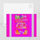 Pink Bordered Hillary Inspiration Art Print Briefkaart (Voorkant / Achterkant)