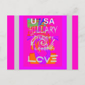 Pink Bordered Hillary Inspiration Art Print Briefkaart (Voorkant)