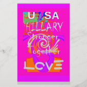 Pink Bordered Hillary Inspiration Art Print Briefpapier (Voorkant)