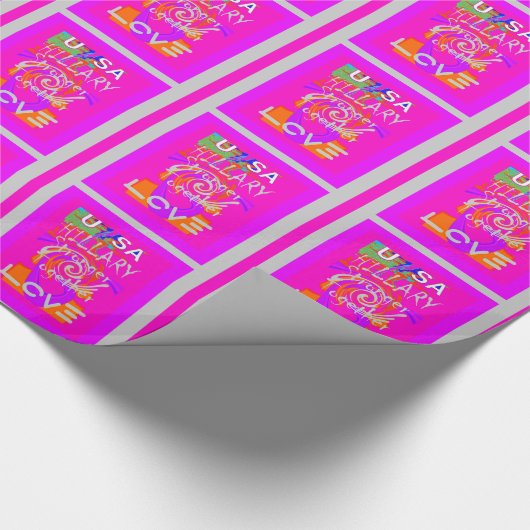 Pink Bordered Hillary Inspiration Art Print Cadeaupapier (Hoek)