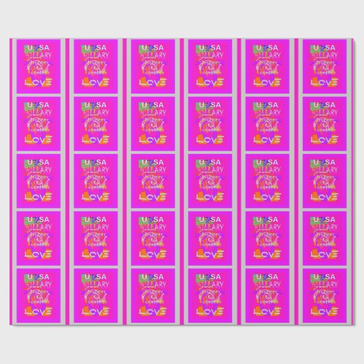 Pink Bordered Hillary Inspiration Art Print Cadeaupapier (Vlak)