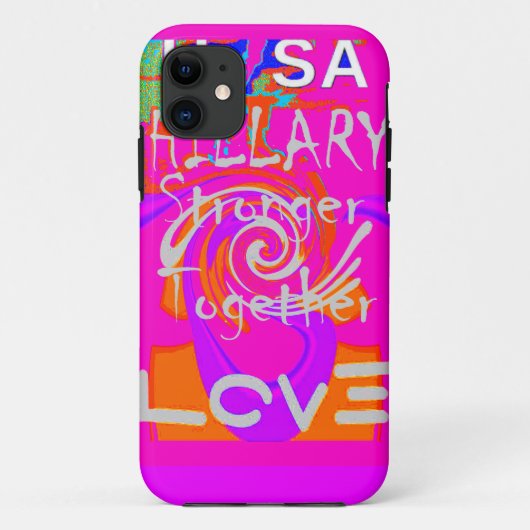 Pink Bordered Hillary Inspiration Art Print Case-Mate iPhone Case (Achterkant)