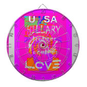 Pink Bordered Hillary Inspiration Art Print Dartbord (Voorkant)
