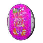 Pink Bordered Hillary Inspiration Art Print Dartbord (Voorkant Rechts)