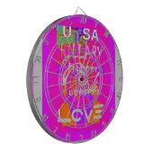 Pink Bordered Hillary Inspiration Art Print Dartbord (Voorkant Links)