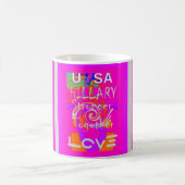 Pink Bordered Hillary Inspiration Art Print Koffiemok (Center)