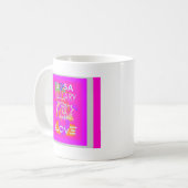 Pink Bordered Hillary Inspiration Art Print Koffiemok (Voorkant links)