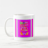Pink Bordered Hillary Inspiration Art Print Koffiemok (Links)