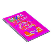 Pink Bordered Hillary Inspiration Art Print Notitieboek (Rechterzijde)