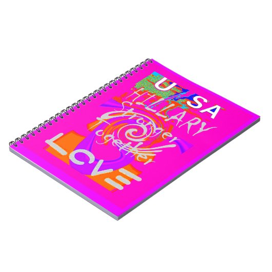 Pink Bordered Hillary Inspiration Art Print Notitieboek (Linkerzijde)