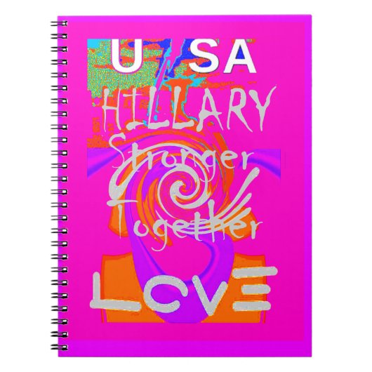 Pink Bordered Hillary Inspiration Art Print Notitieboek (Voorkant)
