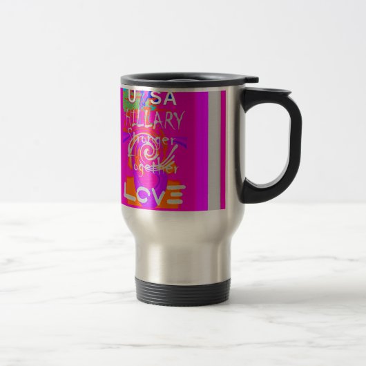 Pink Bordered Hillary Inspiration Art Print Reisbeker (Rechts)
