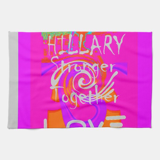 Pink Bordered Hillary Inspiration Art Print Theedoek (Horizontaal)