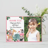 Pink Born Two Be Wild Flat Thank You Card Bedankkaart (Staand voorkant)