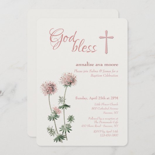 Pink Botanical Kaart (Voorkant / Achterkant)