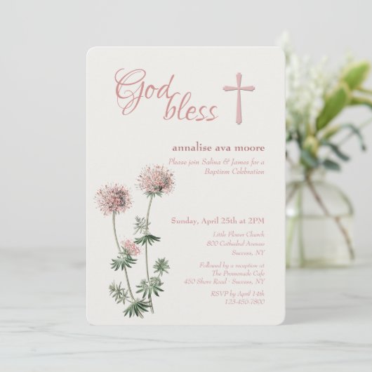 Pink Botanical Kaart (Staand voorkant)