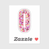 Pink Botanical Monogram Floral Letter O Initial Sticker (Vel)