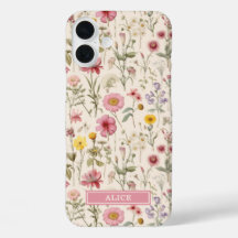 Pink Botanical Watercolor Floral Name