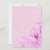 Pink Botanical Wedding Invitation Kaart (Achterkant)