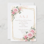 PINK BOTANICAL WEDDING INVITATION KAART (Voorkant)