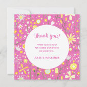 Pink Botanical Wildflower Dank u (Voorkant)