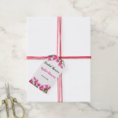 Pink Bougainvillea Floral Bridal Shower Cadeaulabel (Met Touw)
