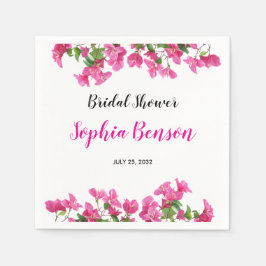 Pink Bougainvillea Floral Bridal Shower Servet