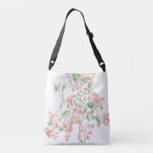 Pink Bougainvillea Floral Monogram Waterverf Crossbody Tas (Achterkant)
