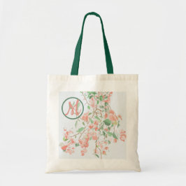 Pink Bougainvillea Monogram Waterverf Tote Bag