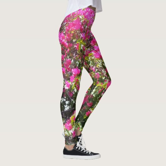 Pink Bougainvillea Struik Leggings (Rechts)
