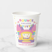 Pink Bounce House Birthday Papieren Bekers (Achterkant)