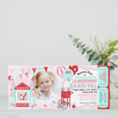 Pink Bounce House Carnaval Birthday Kaart (Staand voorkant)